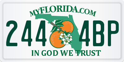 FL license plate 2444BP