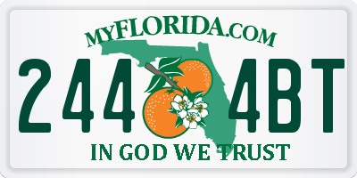 FL license plate 2444BT