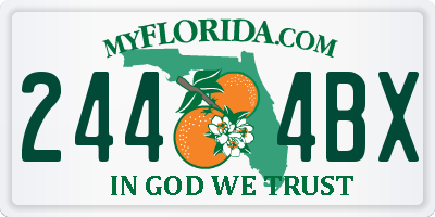 FL license plate 2444BX