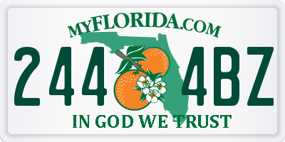 FL license plate 2444BZ