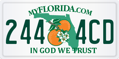 FL license plate 2444CD