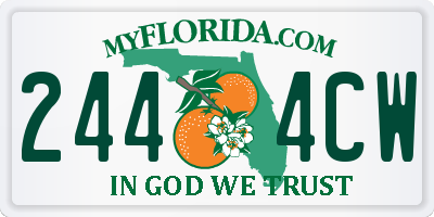 FL license plate 2444CW