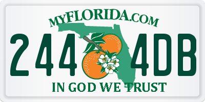 FL license plate 2444DB