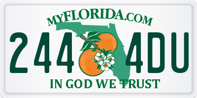 FL license plate 2444DU