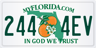 FL license plate 2444EV