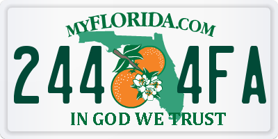 FL license plate 2444FA
