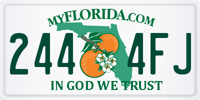 FL license plate 2444FJ