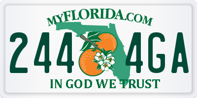 FL license plate 2444GA