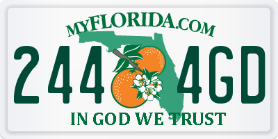 FL license plate 2444GD