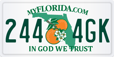 FL license plate 2444GK