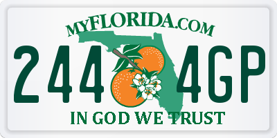 FL license plate 2444GP