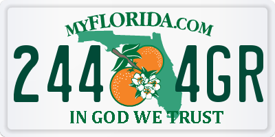 FL license plate 2444GR