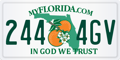FL license plate 2444GV