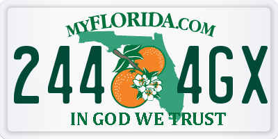 FL license plate 2444GX