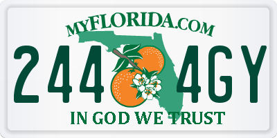 FL license plate 2444GY