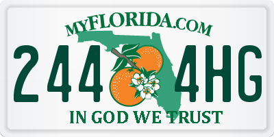 FL license plate 2444HG