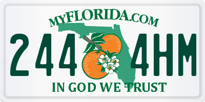 FL license plate 2444HM