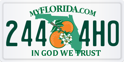 FL license plate 2444HO