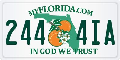 FL license plate 2444IA