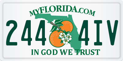 FL license plate 2444IV