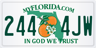 FL license plate 2444JW