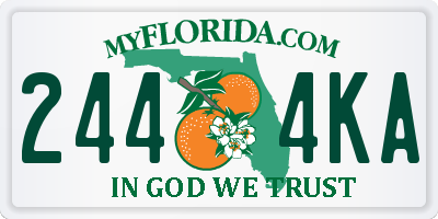 FL license plate 2444KA