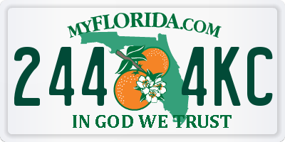 FL license plate 2444KC