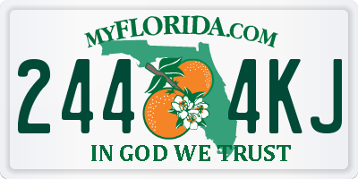 FL license plate 2444KJ