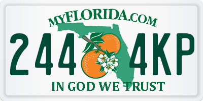 FL license plate 2444KP