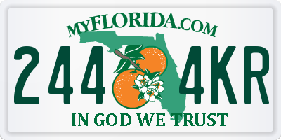 FL license plate 2444KR