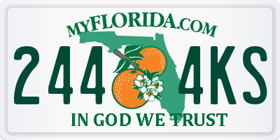 FL license plate 2444KS