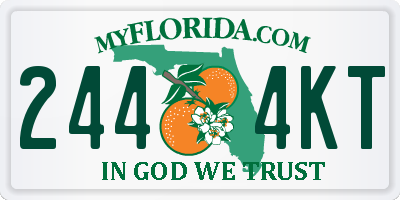 FL license plate 2444KT