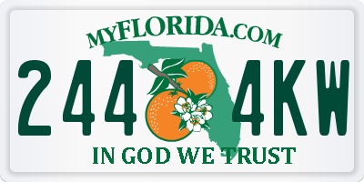 FL license plate 2444KW