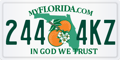 FL license plate 2444KZ