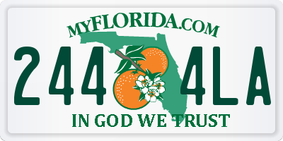 FL license plate 2444LA