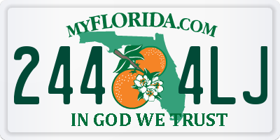 FL license plate 2444LJ