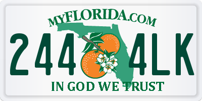 FL license plate 2444LK