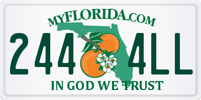 FL license plate 2444LL