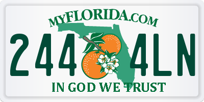 FL license plate 2444LN