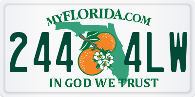 FL license plate 2444LW