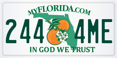 FL license plate 2444ME