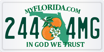 FL license plate 2444MG
