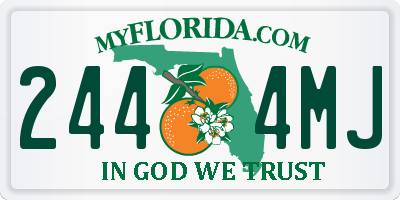 FL license plate 2444MJ