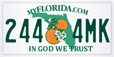 FL license plate 2444MK