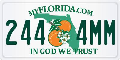 FL license plate 2444MM