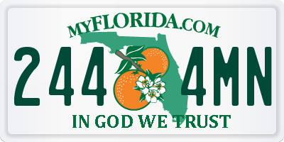 FL license plate 2444MN