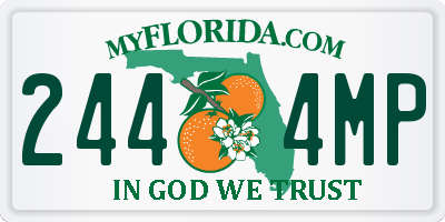 FL license plate 2444MP
