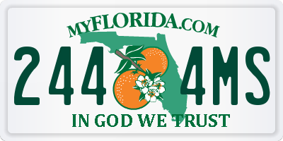 FL license plate 2444MS