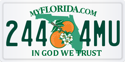 FL license plate 2444MU