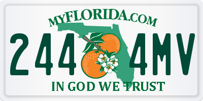 FL license plate 2444MV